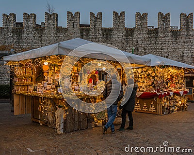 Trento, Italy, November 22, 2017 : Christmas Market, Trento, Trentino Alto Adige, Italy Editorial Stock Photo