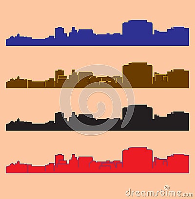 Trenton, New Jersey, city silhouette Vector Illustration