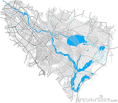 Treptow, Berlin, Deutschland high detail vector map Vector Illustration