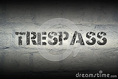 Trespass word gr Stock Photo
