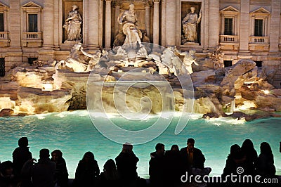 Trevi fountain (Fontana di Trevi). Rome, Italy Editorial Stock Photo
