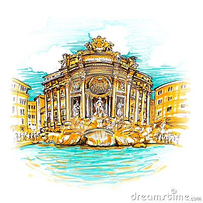 Trevi Fountain or Fontana di Trevi in Rome, Italy Stock Photo
