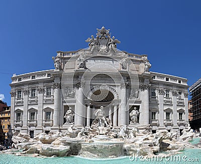 The Trevi Fountain (Italian: Fontana di Trevi) Editorial Stock Photo