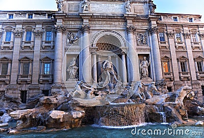 Trevi Fountain Overview Rome Italy Stock Photo