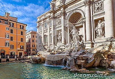 Trevi fountain in Rome, Italy. Editorial Stock Photo