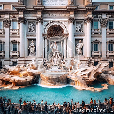 The Trevi Fountain, Rome Stock Photo