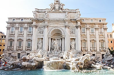 Trevi`s Fountain, baroque style Editorial Stock Photo