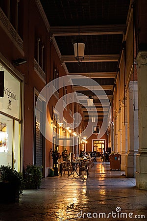 Treviso and the arcades of Piazza dei Signori Editorial Stock Photo