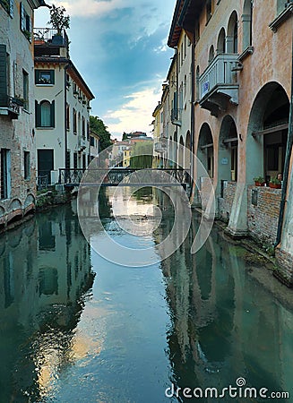 Treviso and Buranelli bridge historic center of the city Editorial Stock Photo