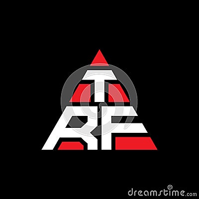 TRF triangle letter logo design with triangle shape. TRF triangle logo design monogram. TRF triangle vector logo template with red Vector Illustration