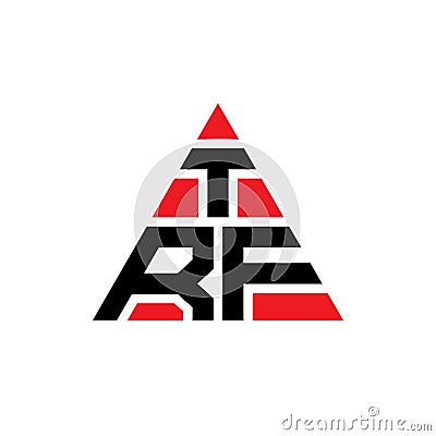TRF triangle letter logo design with triangle shape. TRF triangle logo design monogram. TRF triangle vector logo template with red Vector Illustration