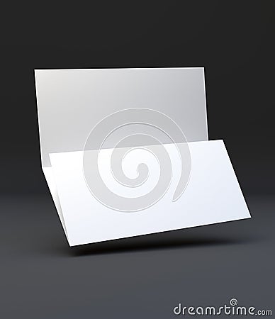 Tri-fold leaflet A4 mockup, 3D rendering Stock Photo