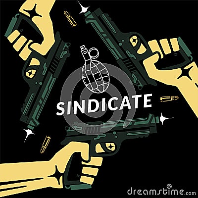 Triad mafia criminal sindicate, conceptual vector illustration Vector Illustration