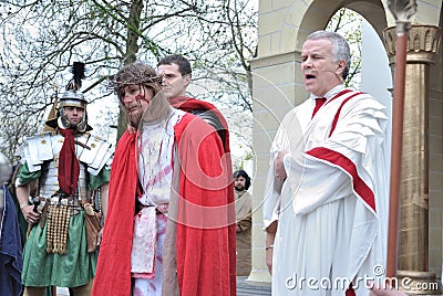 Trial of Jesus Editorial Stock Photo