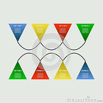 Option infographic with a triangle as an object in a presentation that is a material that will be presented, infographic options Vector Illustration