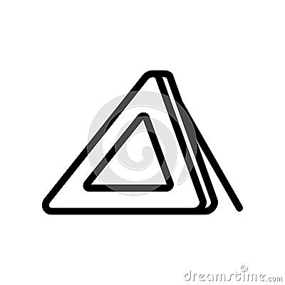 Triangle alert car accessory icon vector outline illustration Vector Illustration