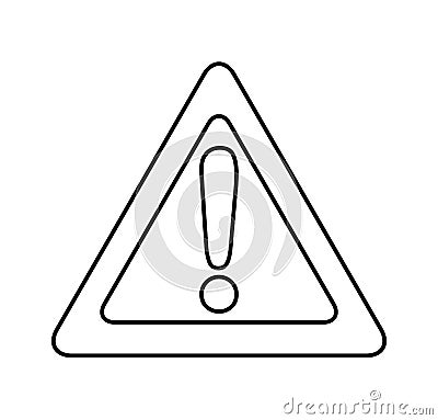 triangle alert signal icon Cartoon Illustration