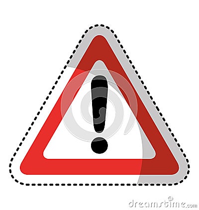 triangle alert signal icon Cartoon Illustration