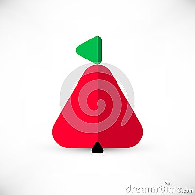 Triangle apple icon Vector Illustration