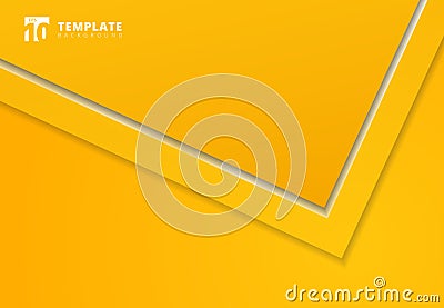 Triangle arrow corner overlap layer with copy space for text design, yellow background Vector Illustration