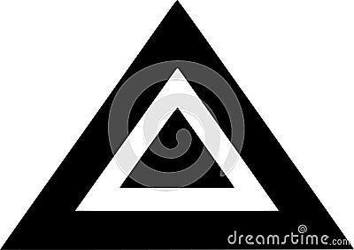 Triangle - black and white isolated icon - vector illustration Vector Illustration