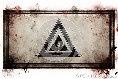 a triangle with blood splatters on it Stock Photo