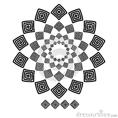 Triangle brushs brushs patterns in a circle line black shape design vector graphic round frames with fully editable stroke width Vector Illustration