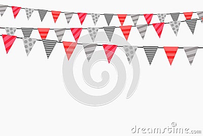 triangle bunting decorative background in hanging style Vector Illustration