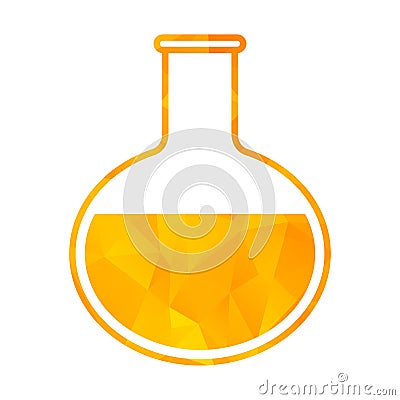 Chemical tube triangle gold Vector Illustration
