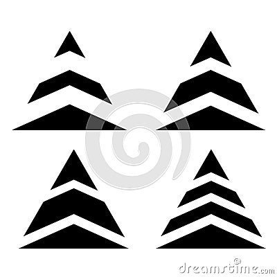 Triangles Shape Chevron Design Icon Cartoon Illustration