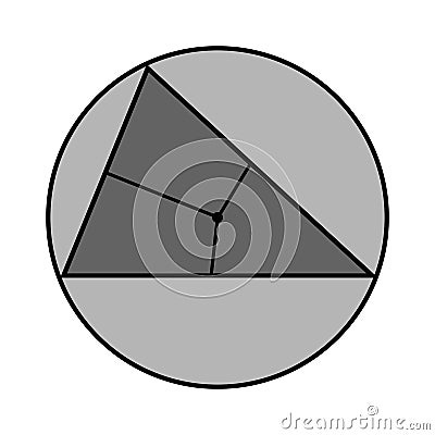 triangle and circle. Euclidean geometry. 2d flat Vector Illustration