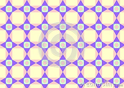 Triangle Circle and Quadrate Pattern on Pastel Color Vector Illustration