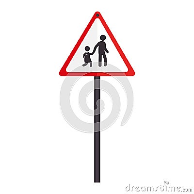 Triangle contour road sign for students school Vector Illustration