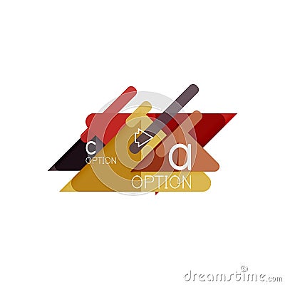 Triangle data visualization design, option infographic layout Vector Illustration