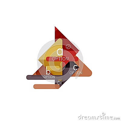 Triangle data visualization design, option infographic layout Vector Illustration