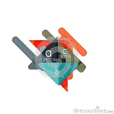 Triangle data visualization design, option infographic layout Vector Illustration