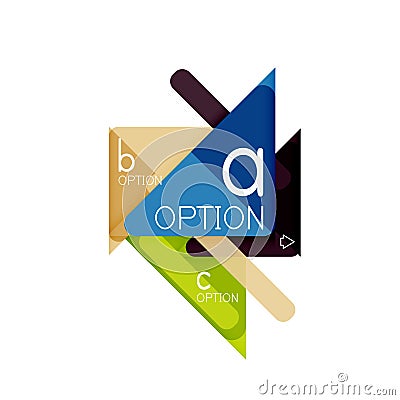Triangle data visualization design, option infographic layout Vector Illustration