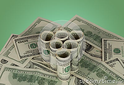 Triangle of dollars Stock Photo