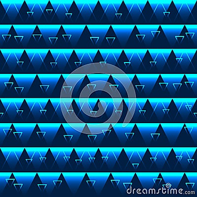 Triangle effect blue seamless pattern Vector Illustration