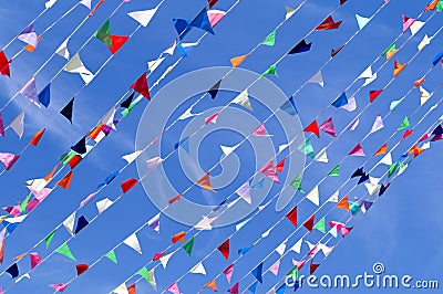 Triangle Flag String Pennant Stock Photo