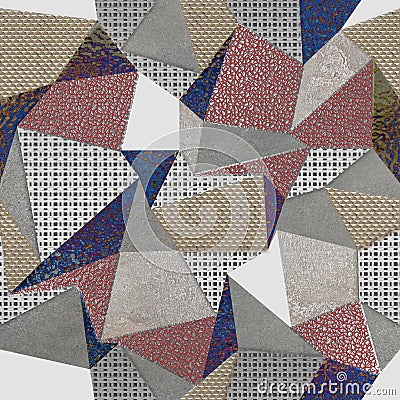 Triangle geometric art for fabric.colorful tiles design Stock Photo