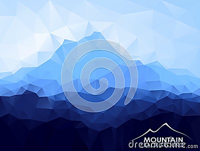 Triangle geometrical background with blue mountain Vector Illustration