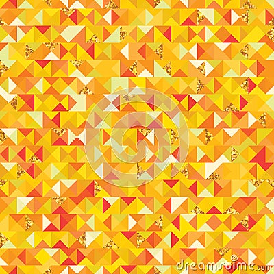 Triangle golden giltter piece seamless pattern Vector Illustration