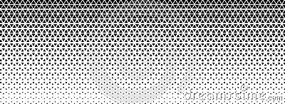 Triangle halftone gradient texture. Black geometric triangular tech pattern background. Abstract vanishing gradation Vector Illustration