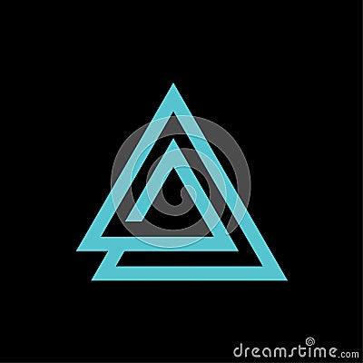 Triangle icon with letters A logo vector template Vector Illustration