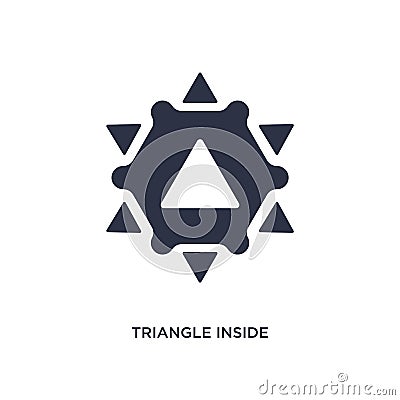 triangle inside hexagon icon on white background. Simple element illustration from geometry concept Vector Illustration