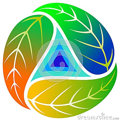 Triangle with leaves Vector Illustration
