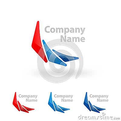 Triangle logo company name design Vector Illustration