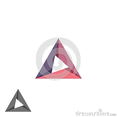 Triangle logo mockup tech shape geometric simple symbol, creative converge cycle idea business card emblem Vector Illustration