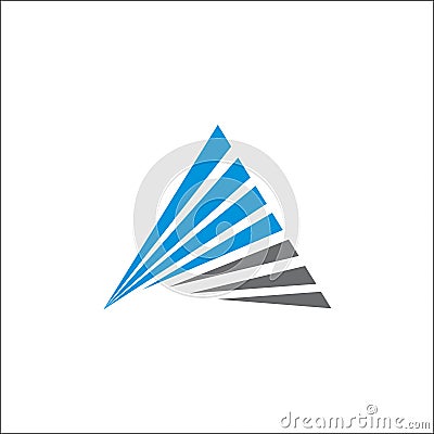 Triangle logo vector abstract A initials line template Vector Illustration